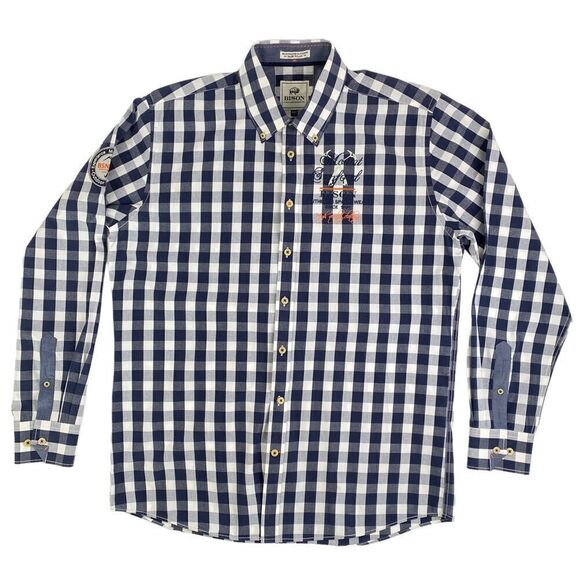 BISON Mens Mount Sanford Plaid Outdoor Checkered Button Down Polo Shirt - Picture 1 of 7